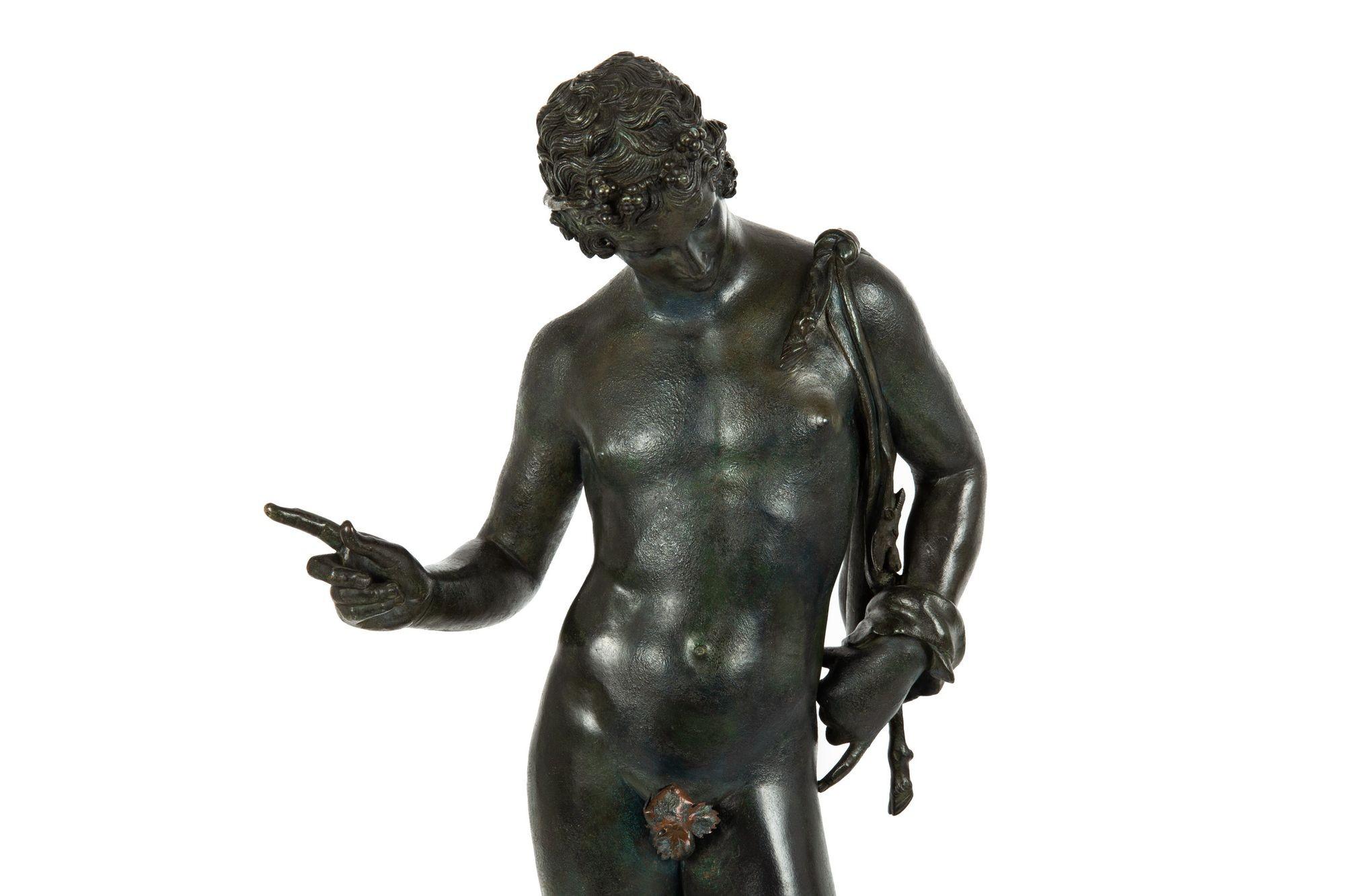 Italian Grand Tour Bronze Sculpture Statue “Narcissus” after Antiquity 3