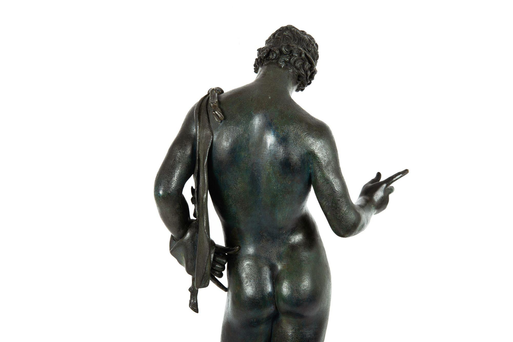 Italian Grand Tour Bronze Sculpture Statue “Narcissus” after Antiquity 4