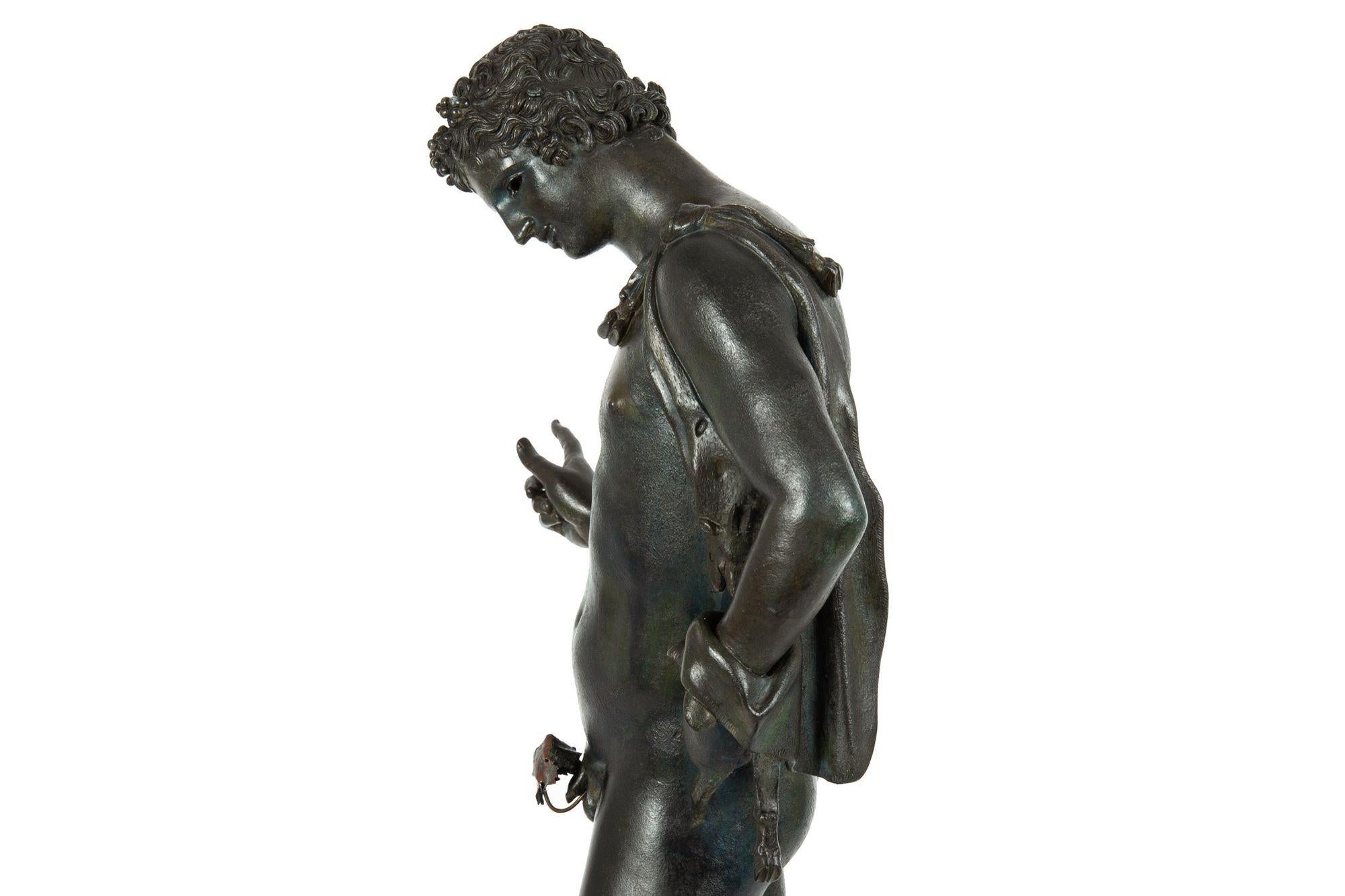 Italian Grand Tour Bronze Sculpture Statue “Narcissus” after Antiquity 5