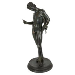 Italian Grand Tour Bronze Sculpture Statue “Narcissus” after Antiquity