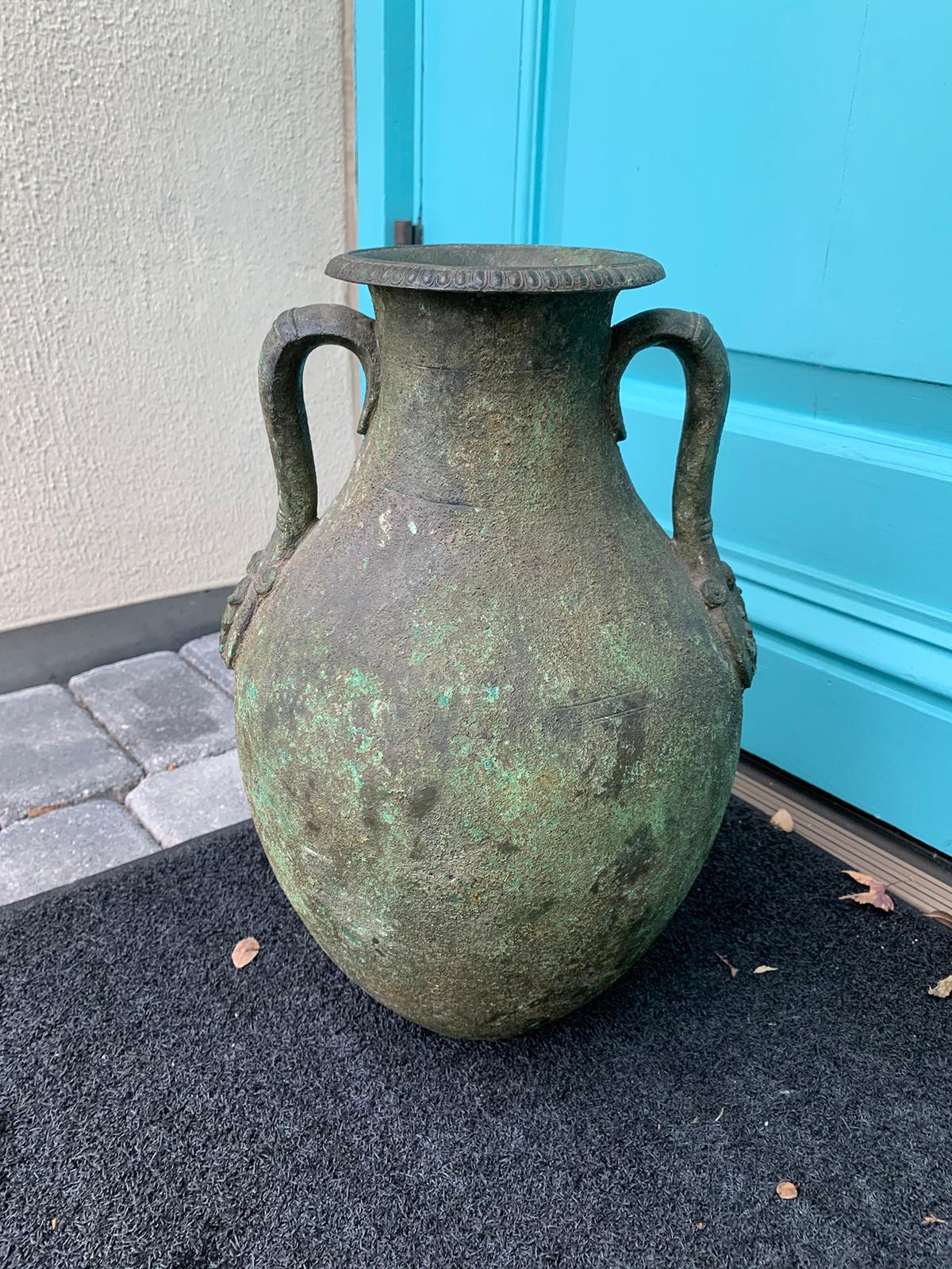 Late 19th century Italian Grand Tour bronze vase by De Angelis & Fils, Labeled, circa 1895.