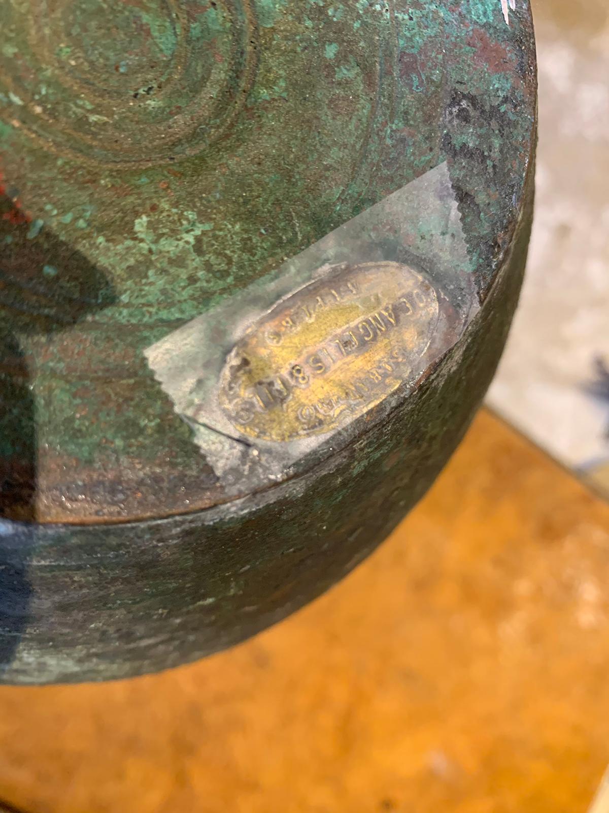 Italian Grand Tour Bronze Vase by De Angelis & Fils, Labeled, circa 1895 In Good Condition For Sale In Atlanta, GA