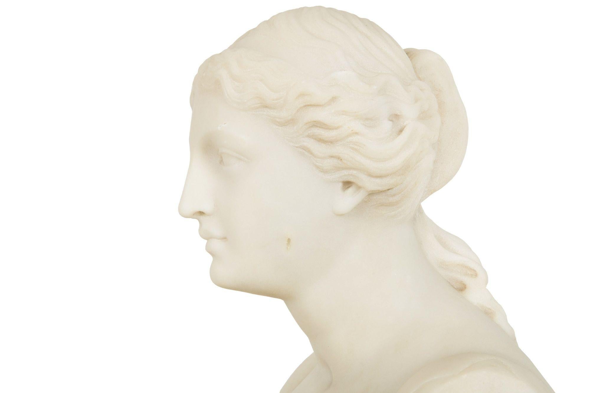 Italian Grand Tour Carved Alabaster Bust of Venus of Milo, 20th century For Sale 6