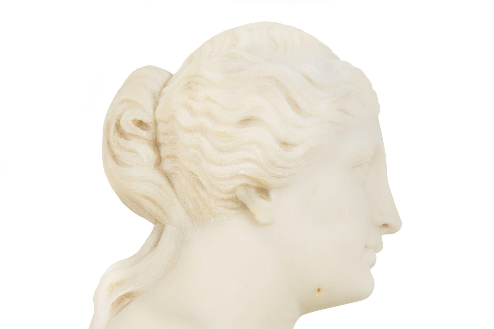 Italian Grand Tour Carved Alabaster Bust of Venus of Milo, 20th century For Sale 7