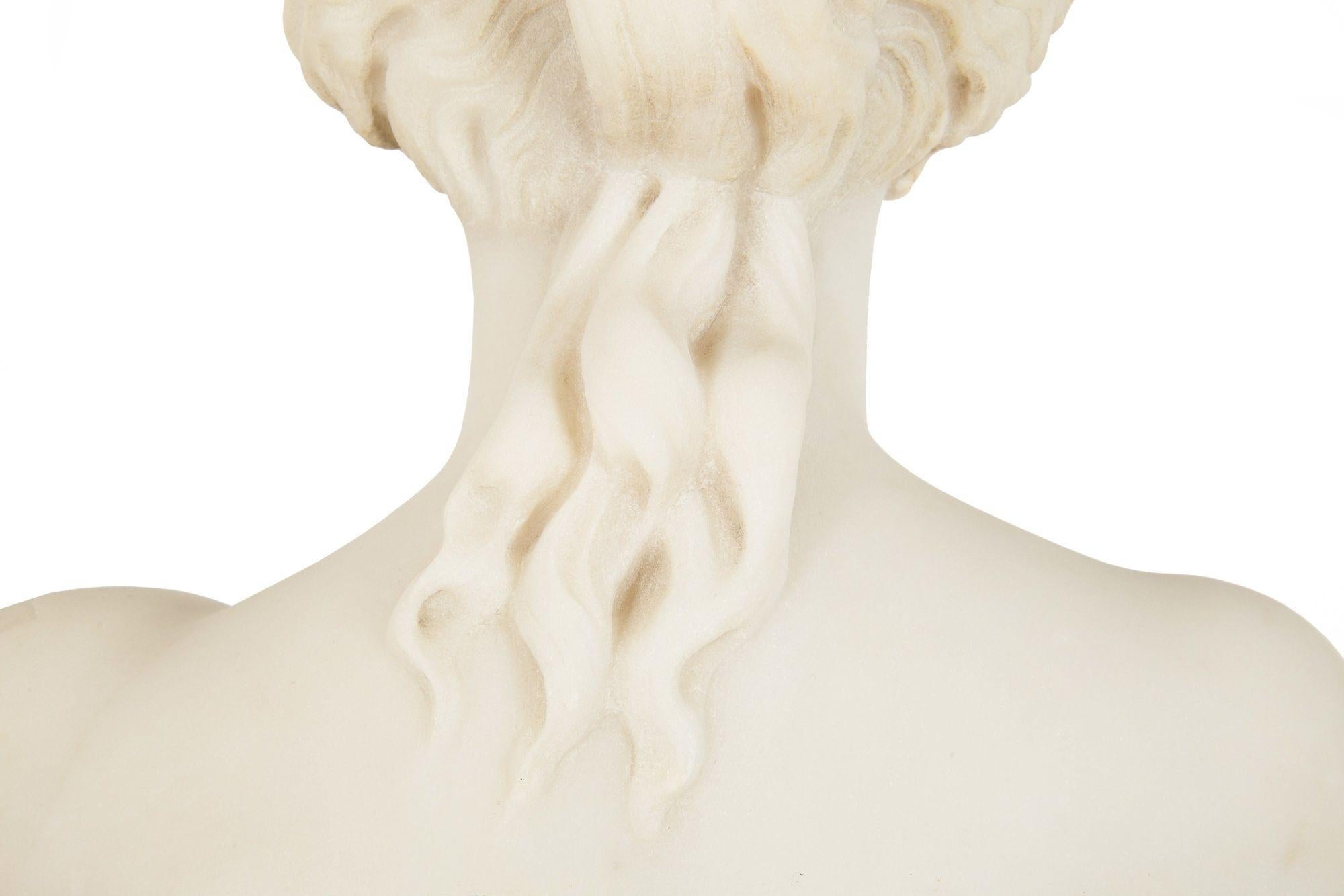 Italian Grand Tour Carved Alabaster Bust of Venus of Milo, 20th century For Sale 10