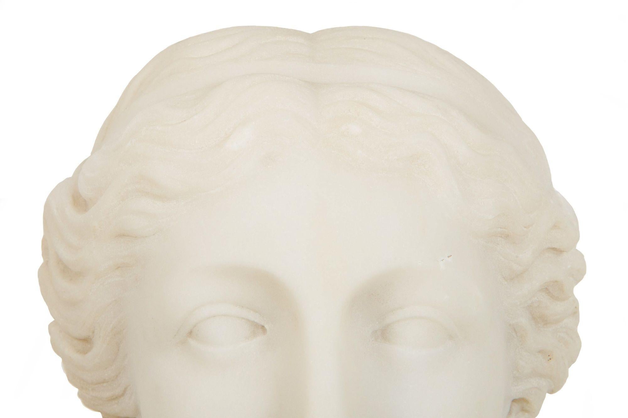 Italian Grand Tour Carved Alabaster Bust of Venus of Milo, 20th century For Sale 12
