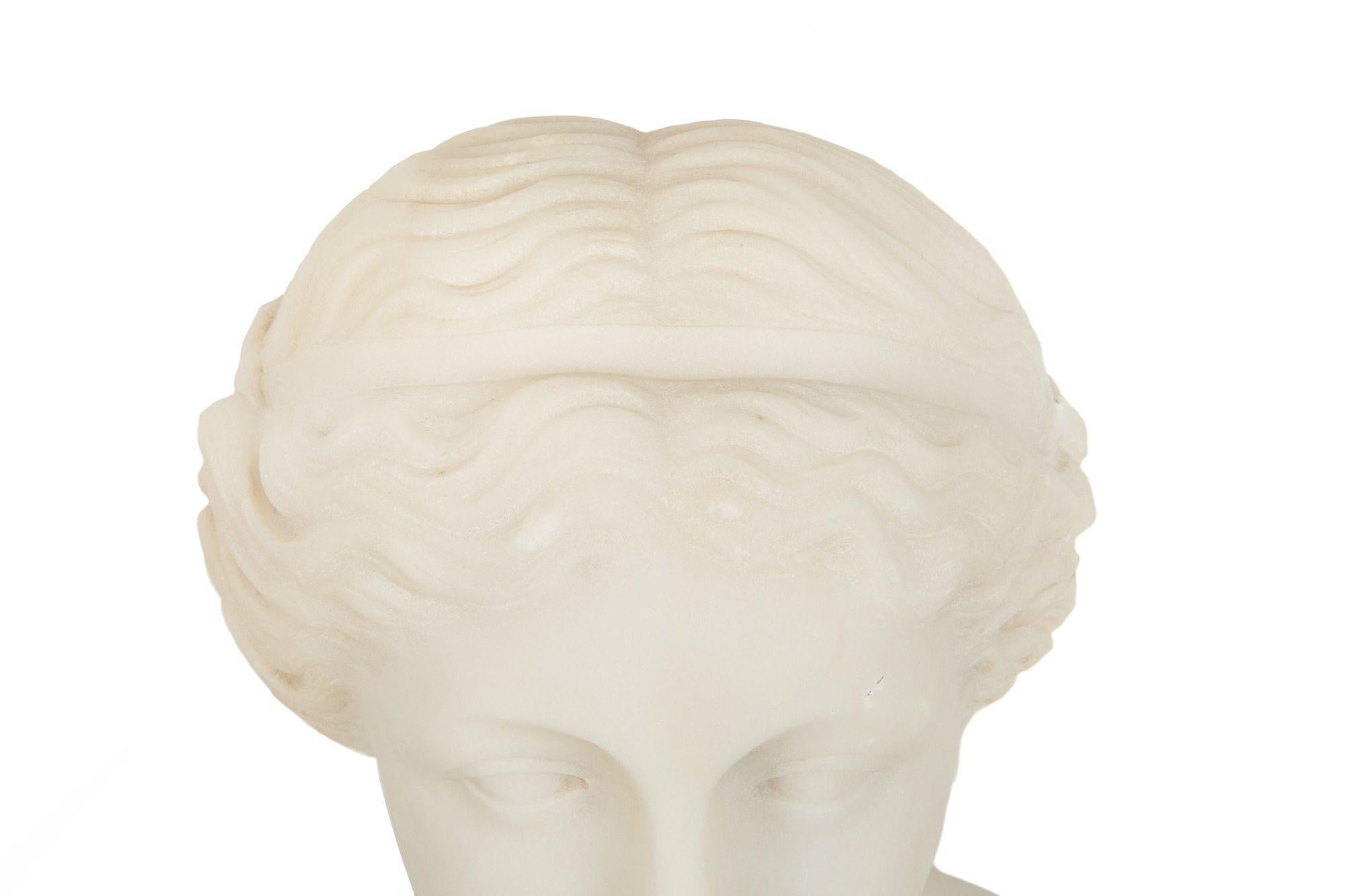 Italian Grand Tour Carved Alabaster Bust of Venus of Milo, 20th century For Sale 13