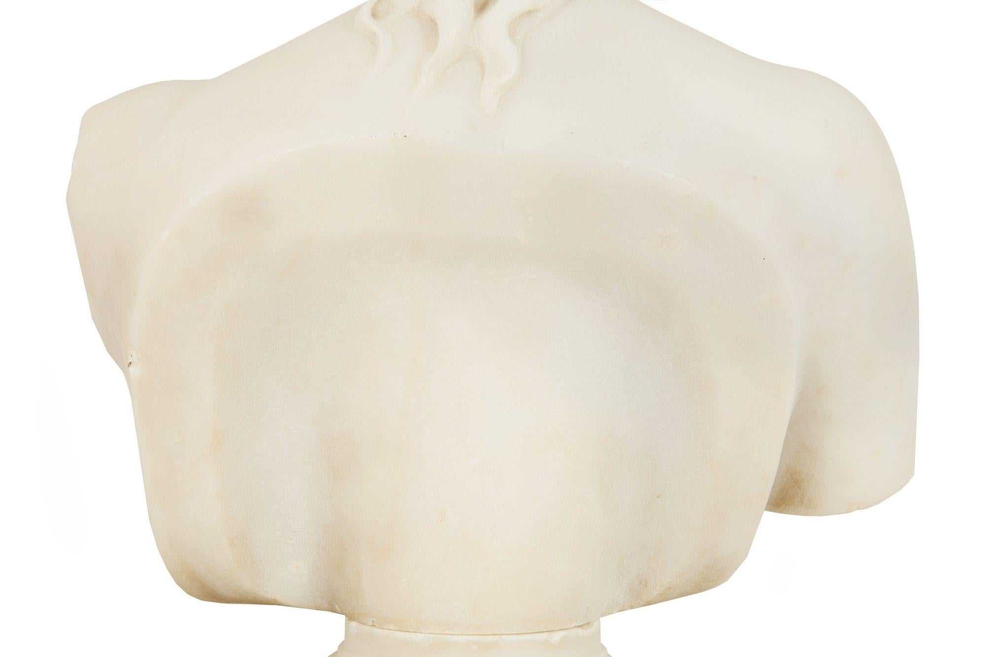 Italian Grand Tour Carved Alabaster Bust of Venus of Milo, 20th century For Sale 14