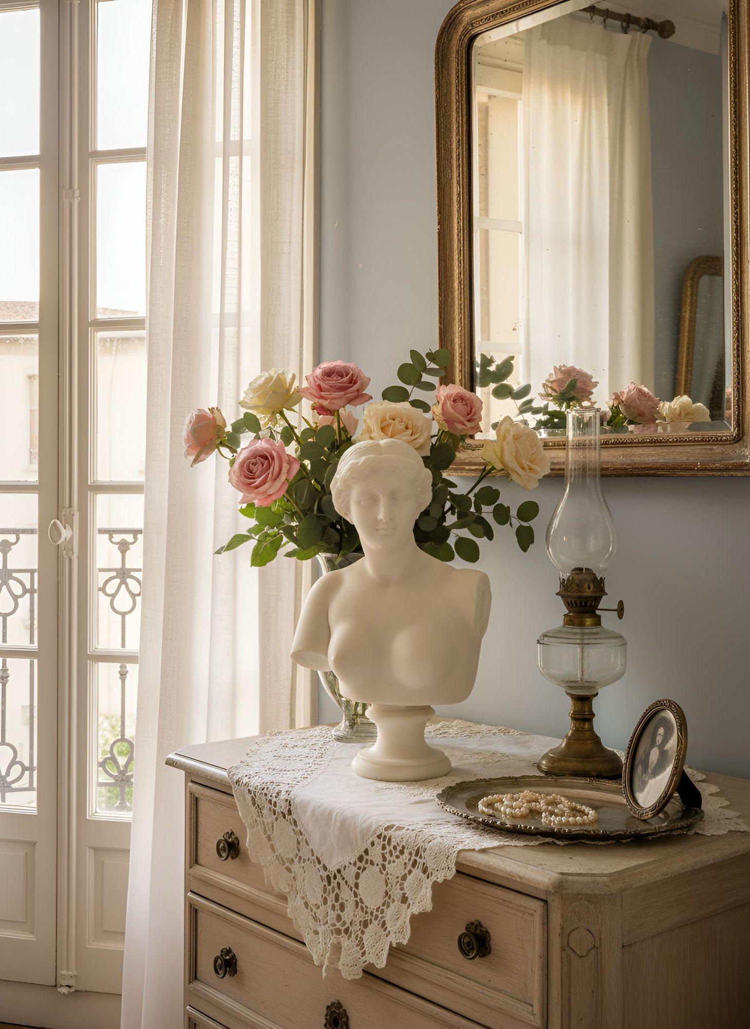 CARVED ALABASTER BUST OF 