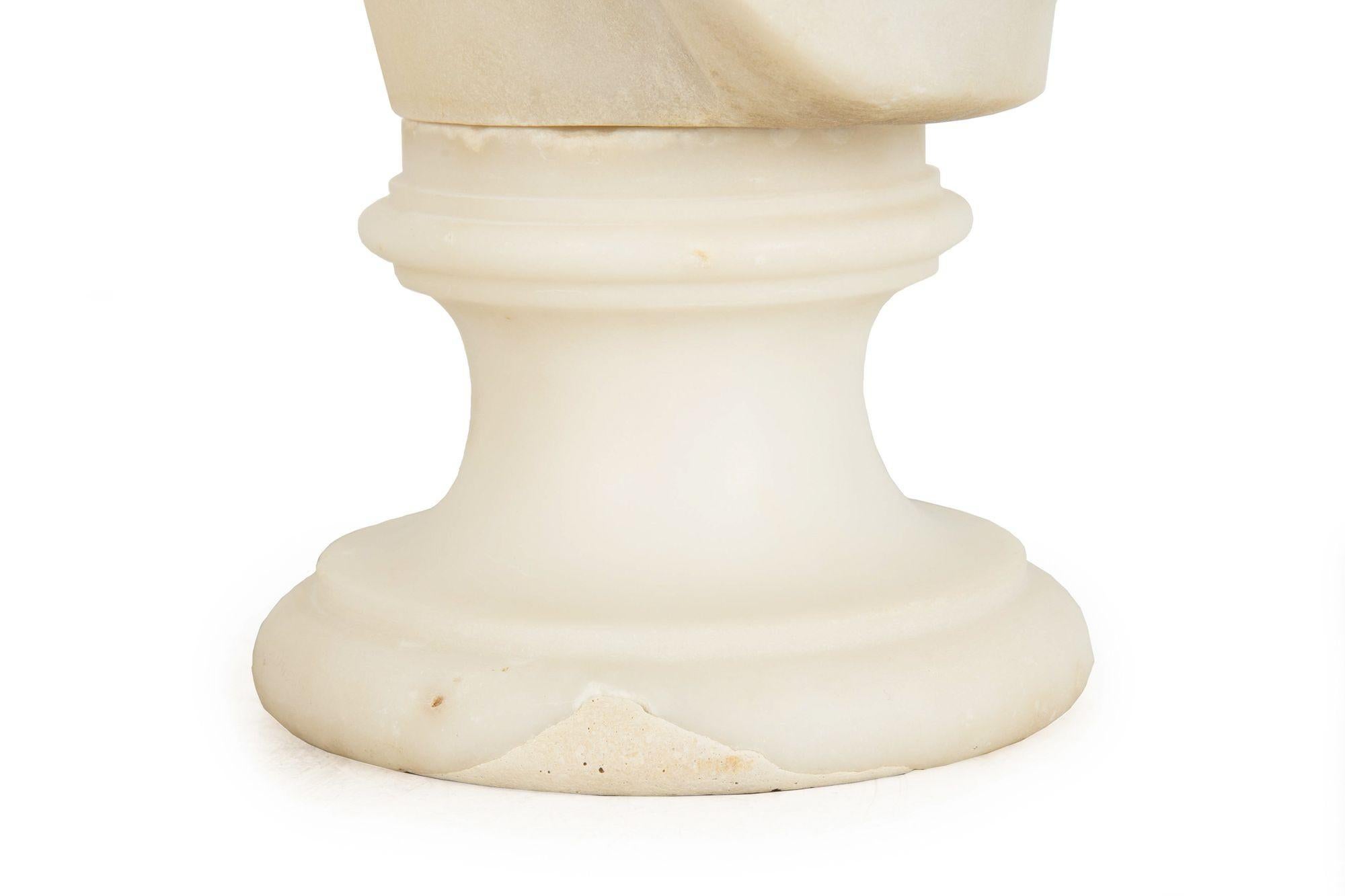 Italian Grand Tour Carved Alabaster Bust of Venus of Milo, 20th century For Sale 15