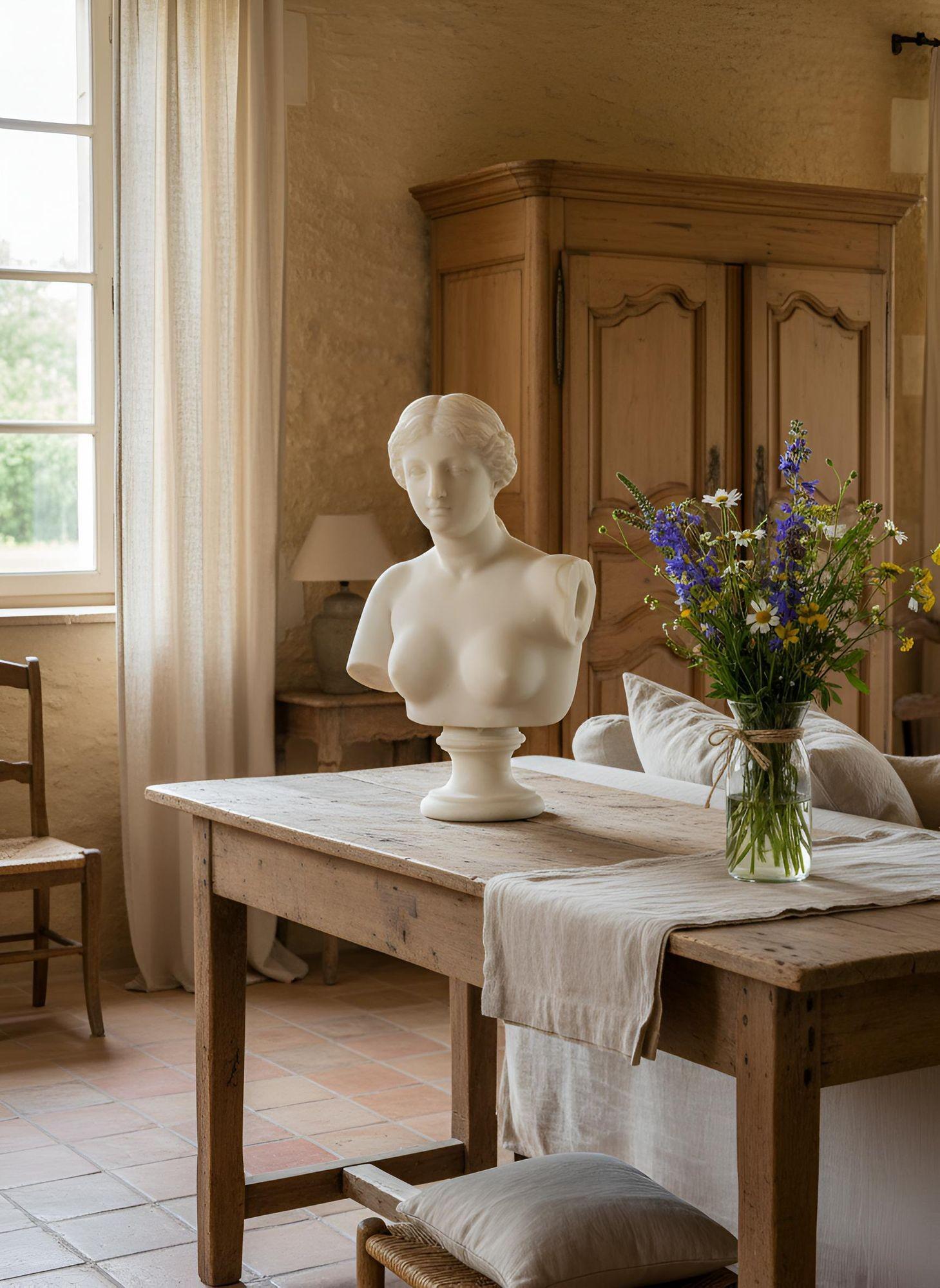 Italian Grand Tour Carved Alabaster Bust of Venus of Milo, 20th century In Good Condition For Sale In Shippensburg, PA