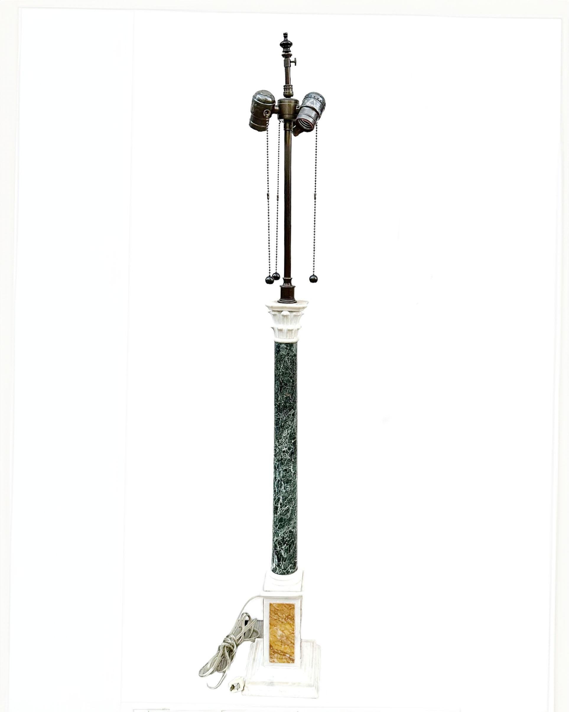 Marble Italian Grand Tour Columns As Lamps  For Sale