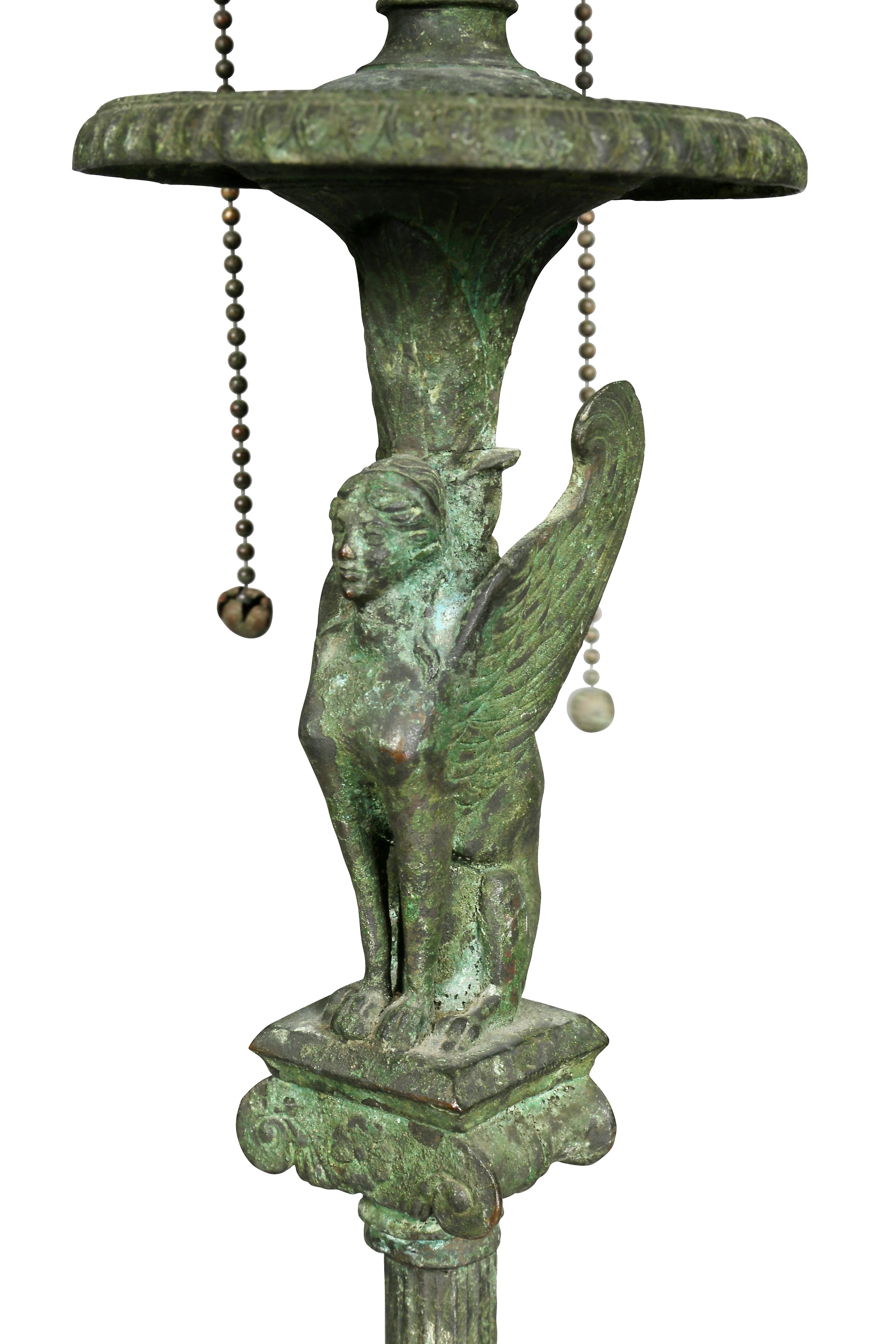 Italian Grand Tour Etruscan Revival Bronze Floor Lamp 1