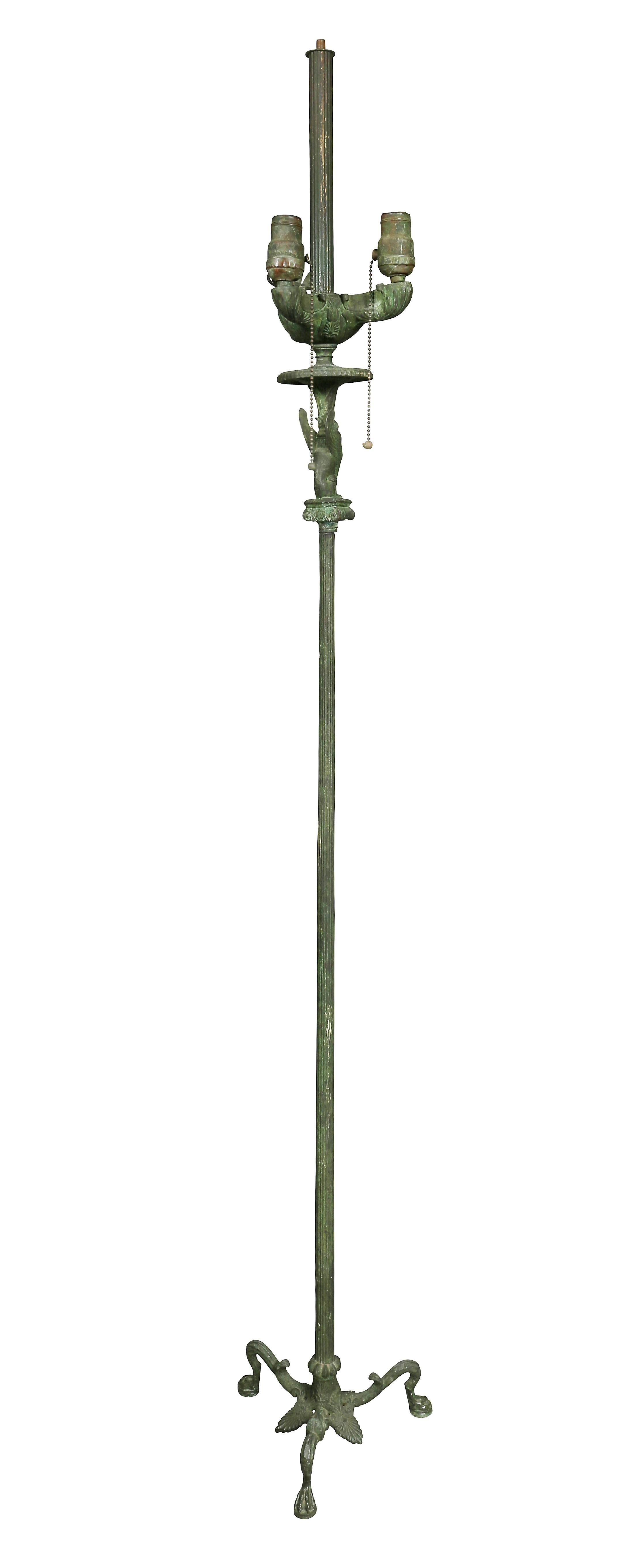 Italian Grand Tour Etruscan Revival Bronze Floor Lamp 2