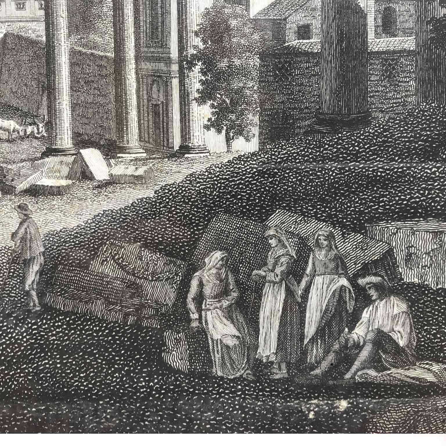 Italian Grand Tour Forum Romanum Campo Vaccino Etching by François Morel 1796 7