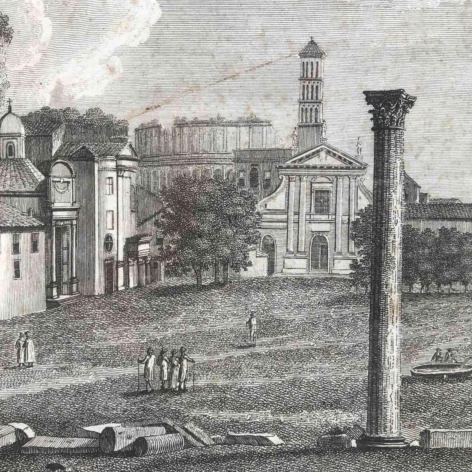 An original etching by Francesco Morelli, dated 1796 depicting the Forum Romanum or Campo Vaccino view, one of the Grand Tour monuments in Rome

François Morel was born circa 1768 in the France-Comté and died after 1830. He was an artisti of the