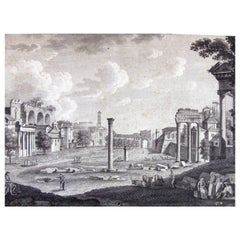 Italian Grand Tour Forum Romanum Campo Vaccino Etching by François Morel 1796