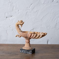 Italian Grand Tour Giallo Antico Marble Oil Lamp, c.1850