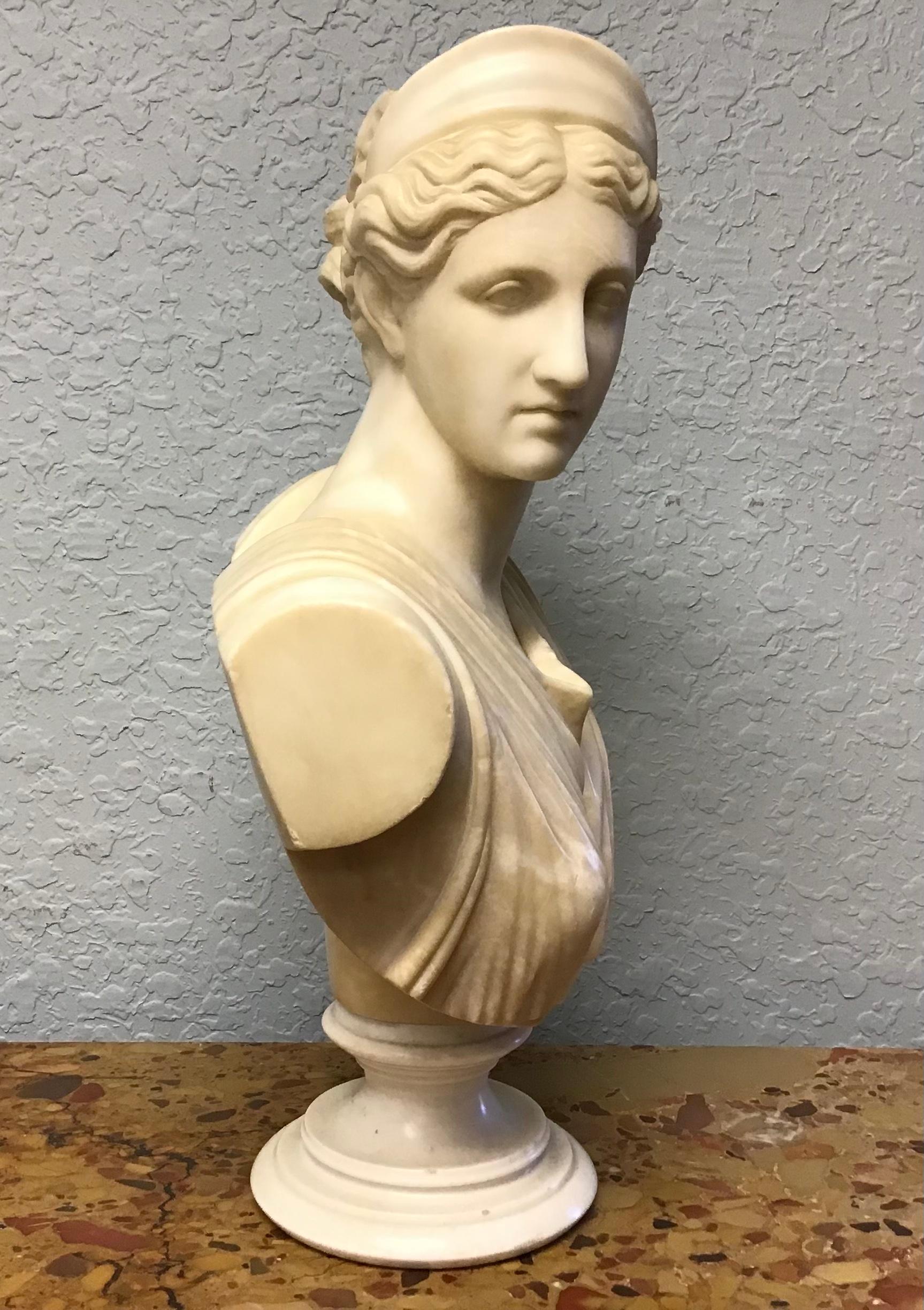 Italian Grand Tour Marble Bust Diana 3