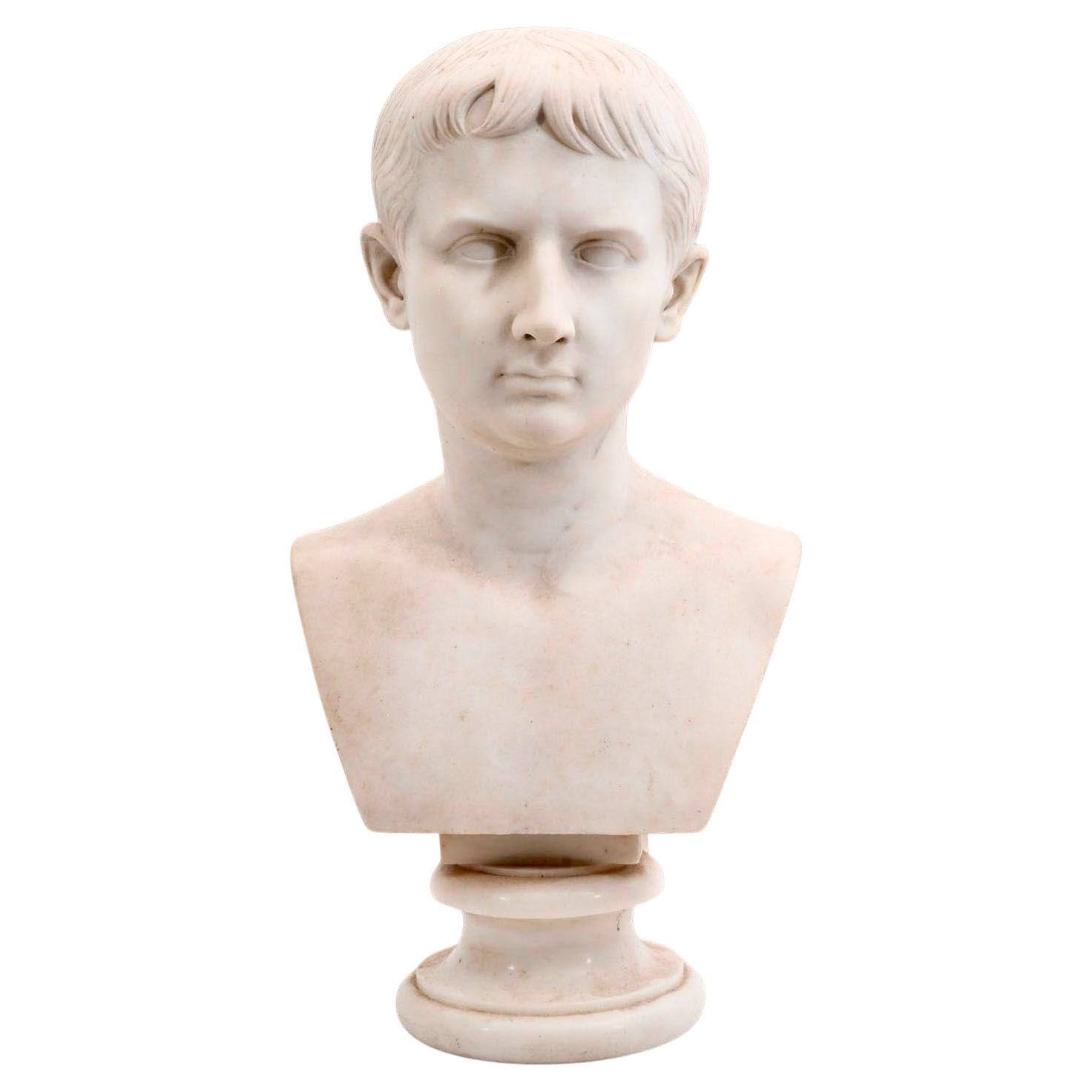 Italian Grand Tour Marble Bust of Augustus Caesar