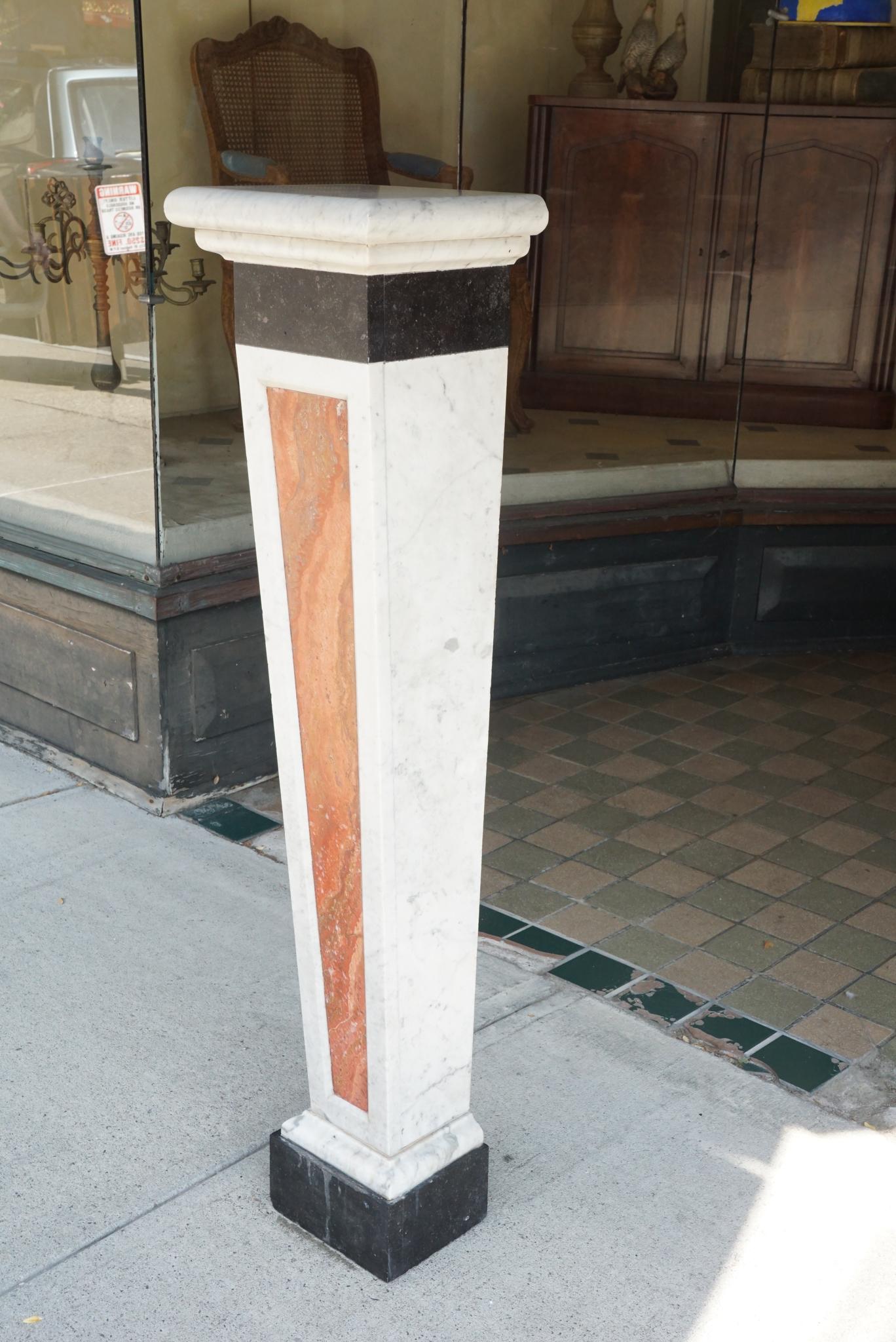 Italian Grand Tour Marble Pedestal In Good Condition For Sale In Hudson, NY