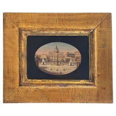 Italian Grand Tour Micro Mosaic of St Peters Square and Basilica The Vatican