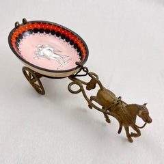 Plat à bibelots en porcelaine à cheval en bronze doré pour le Grand Tour d'Italie