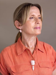 Italian Grand Tour Period Angel Skin Coral Earrings and Brooch Pendant