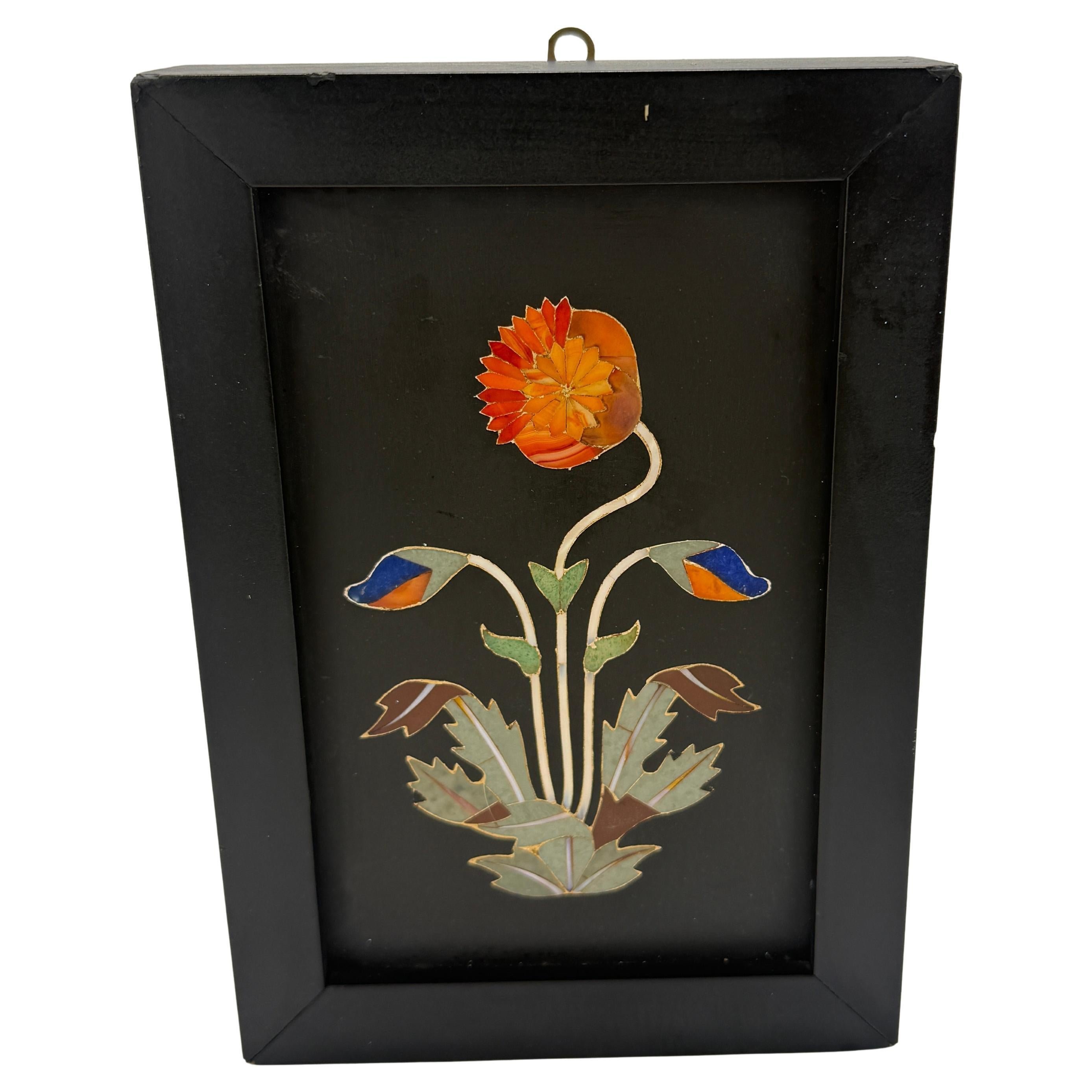 Panneau floral en pietra dura du Grand Tour italien, 19e siècle en vente