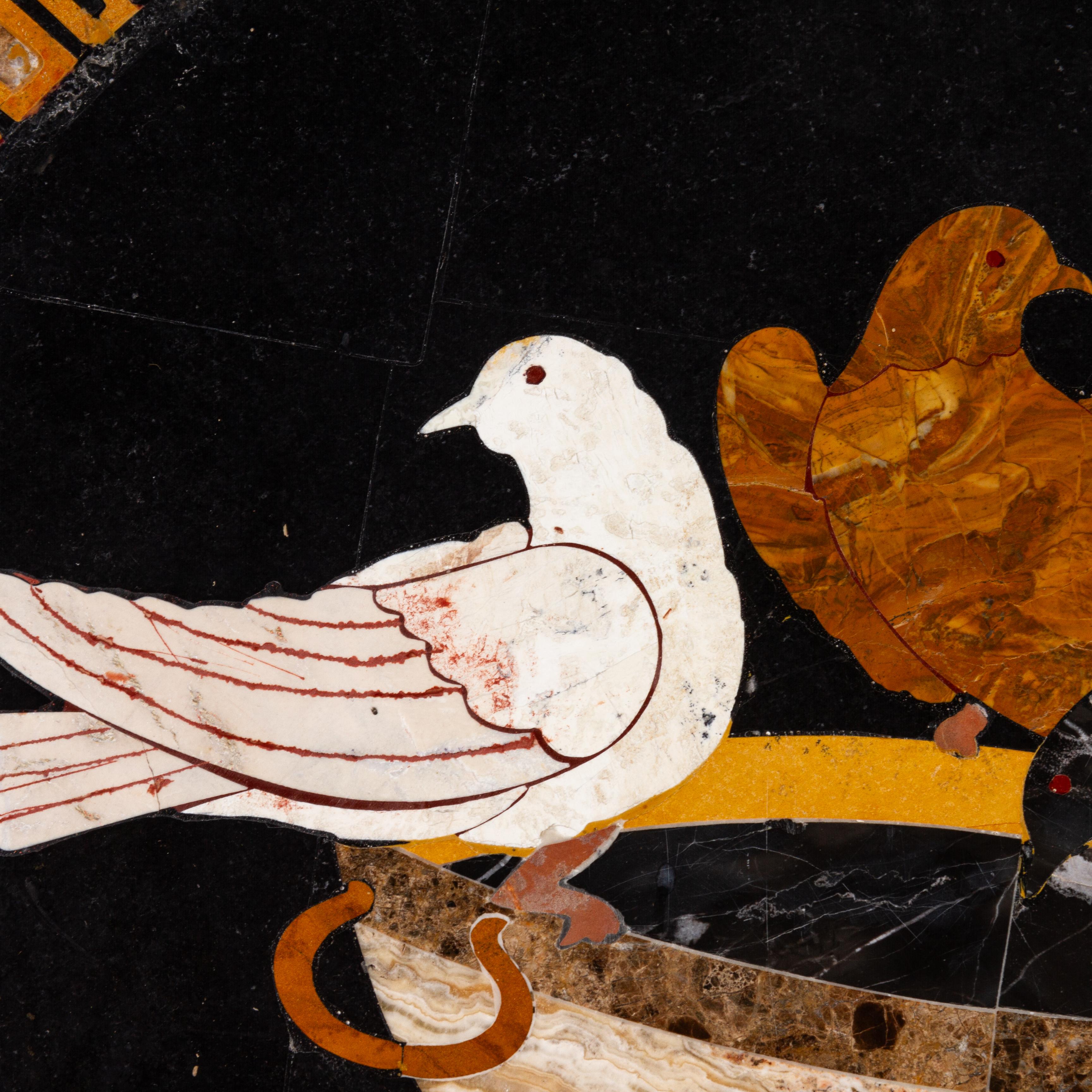 Italian Grand Tour Pietra Dura Inlaid Marble Bird Fountain Tabletop 19th C

Good condition
Free international shipping.