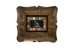 Italian Grand Tour Pietra Dura Panel with Parrot, 19th Century