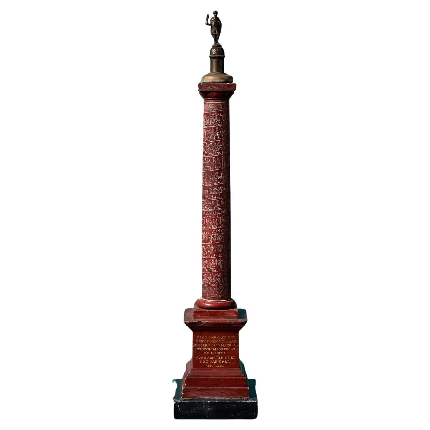 Italian Grand Tour Red Marble Model of Trajan’s Column