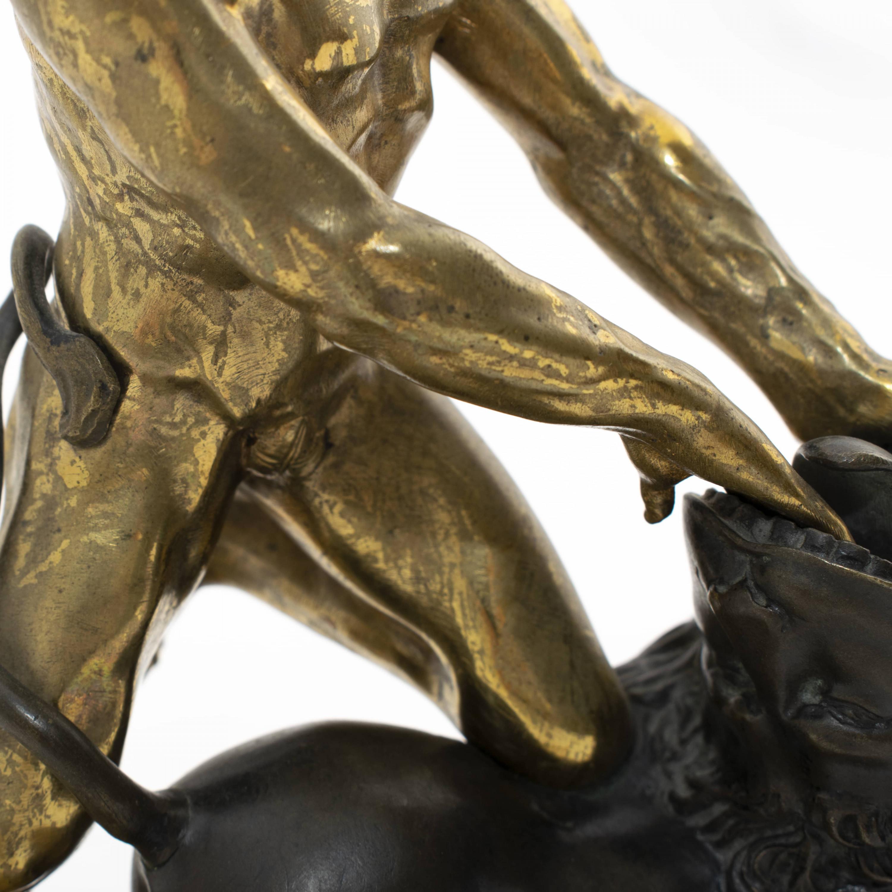 Italian Grand Tour Sculpture of Hercules and the Nemean Lion 2