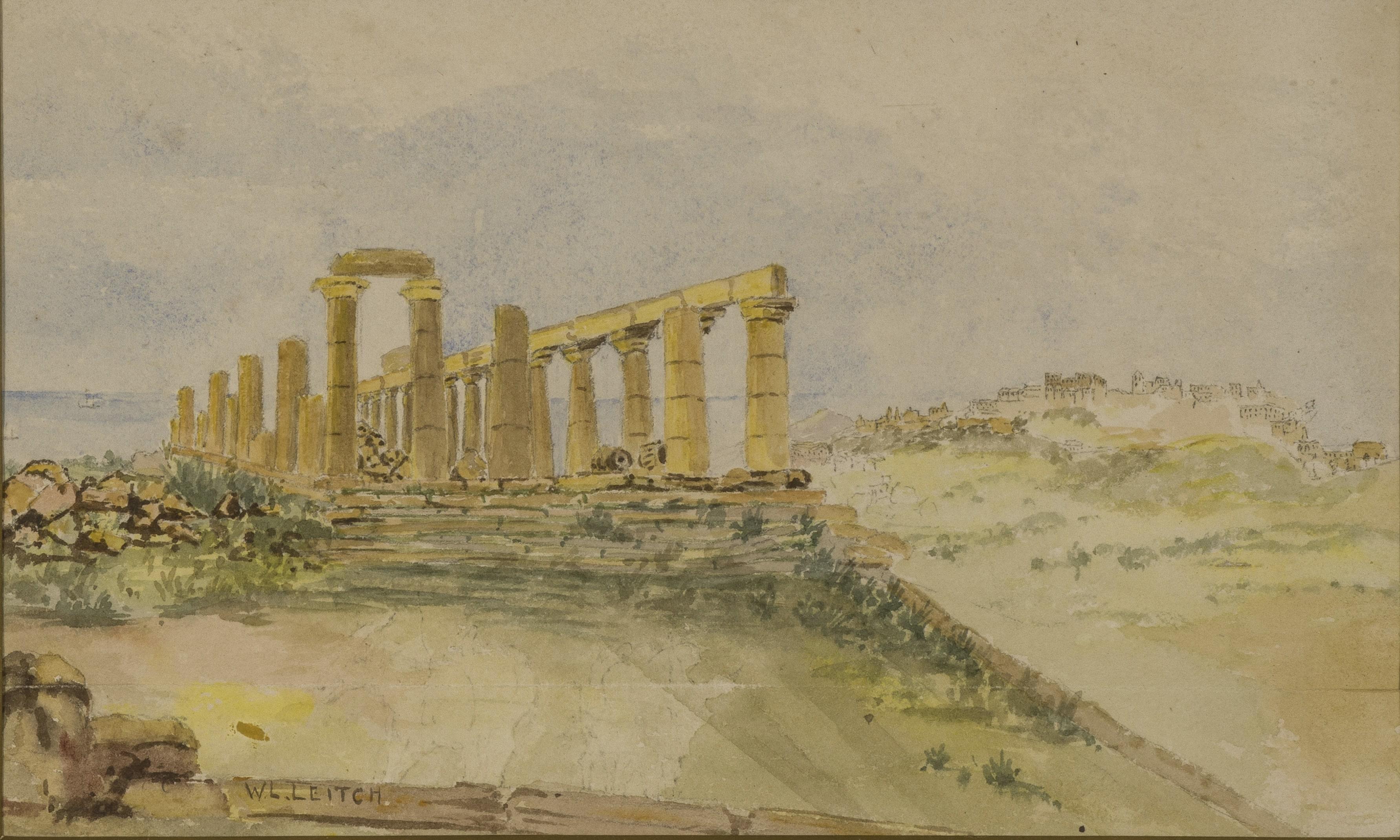 19th Century Italian Grand Tour Signed Landscape