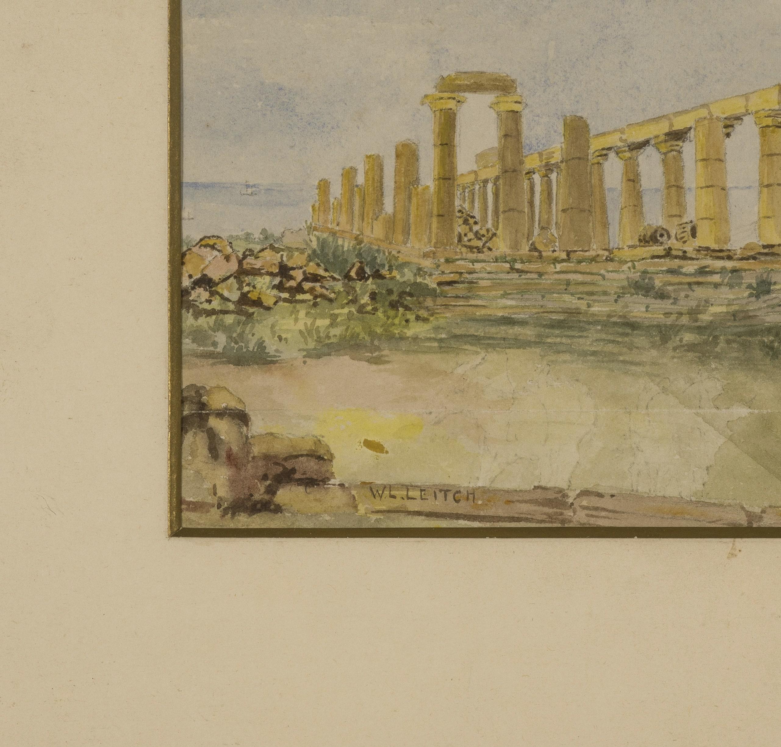 Wood Italian Grand Tour Signed Landscape
