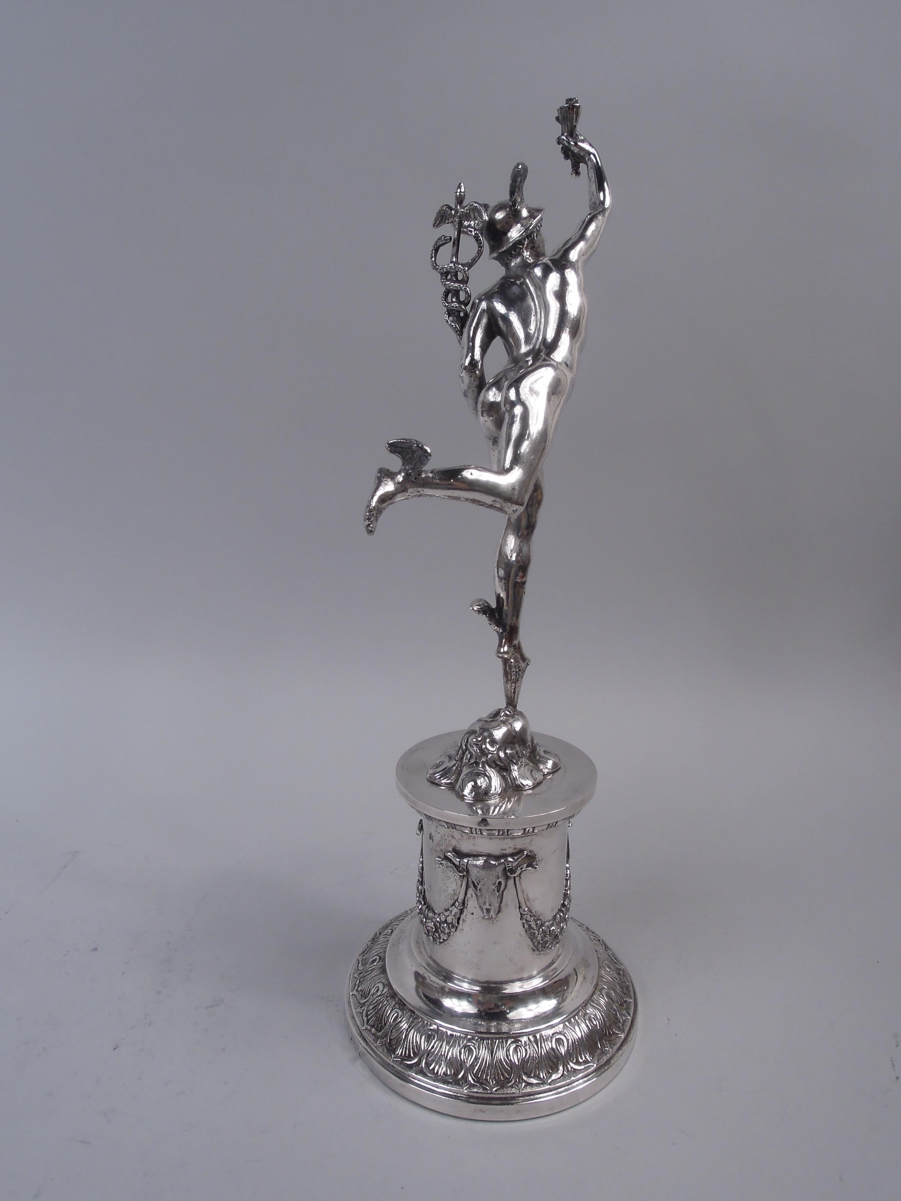 XIX secolo Figura di Mercurio del Gran Tour Italiano in argento Giambologna in vendita