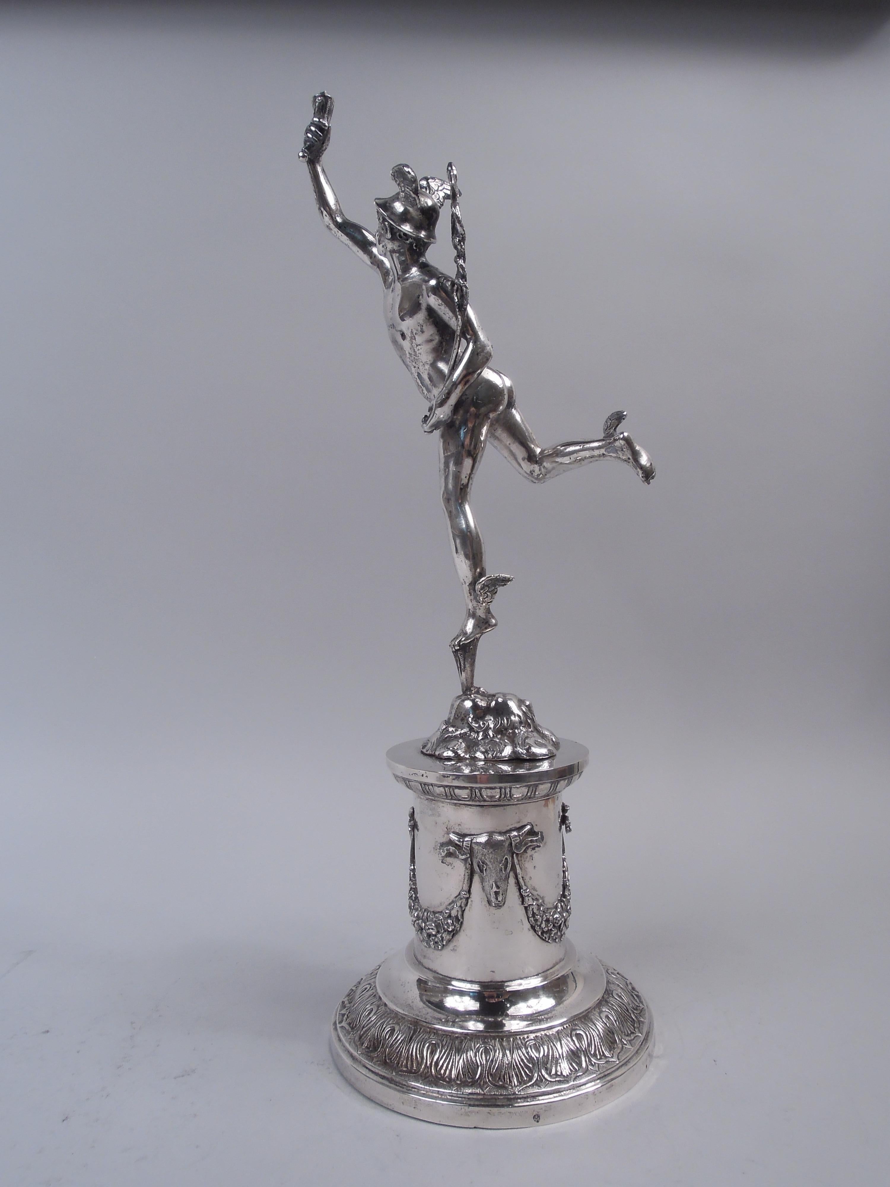 Figura di Mercurio del Gran Tour Italiano in argento Giambologna in vendita 1