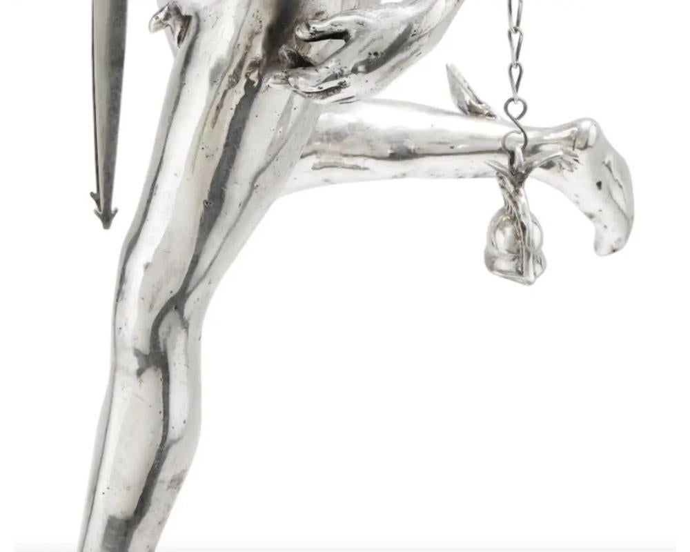 Italian Grand Tour Silver Table Library Lamp Depicting Mercury, Rome, 1830 1