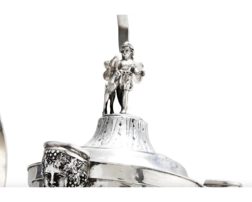 Italian Grand Tour Silver Table Library Lamp Depicting Mercury, Rome, 1830 3