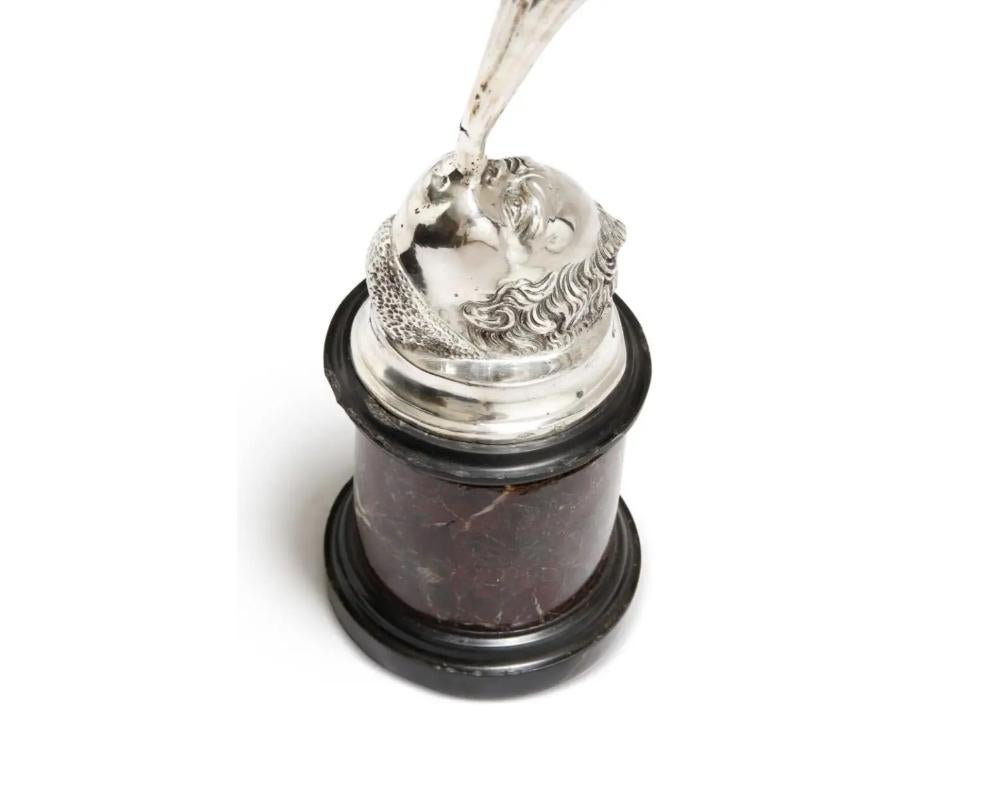 Italian Grand Tour Silver Table Library Lamp Depicting Mercury, Rome, 1830 4