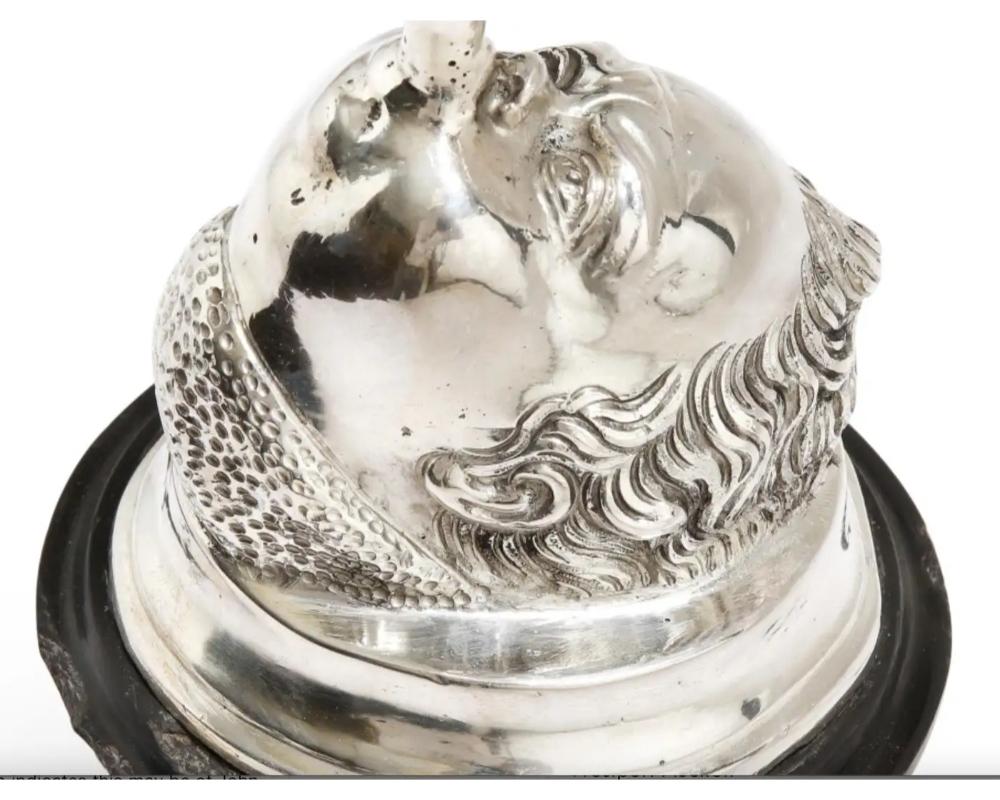 Italian Grand Tour Silver Table Library Lamp Depicting Mercury, Rome, 1830 5