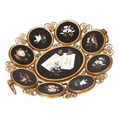 Italian Grand Tour Souvenir Gilt Bronze Pietra Dura Centrepiece Bowl