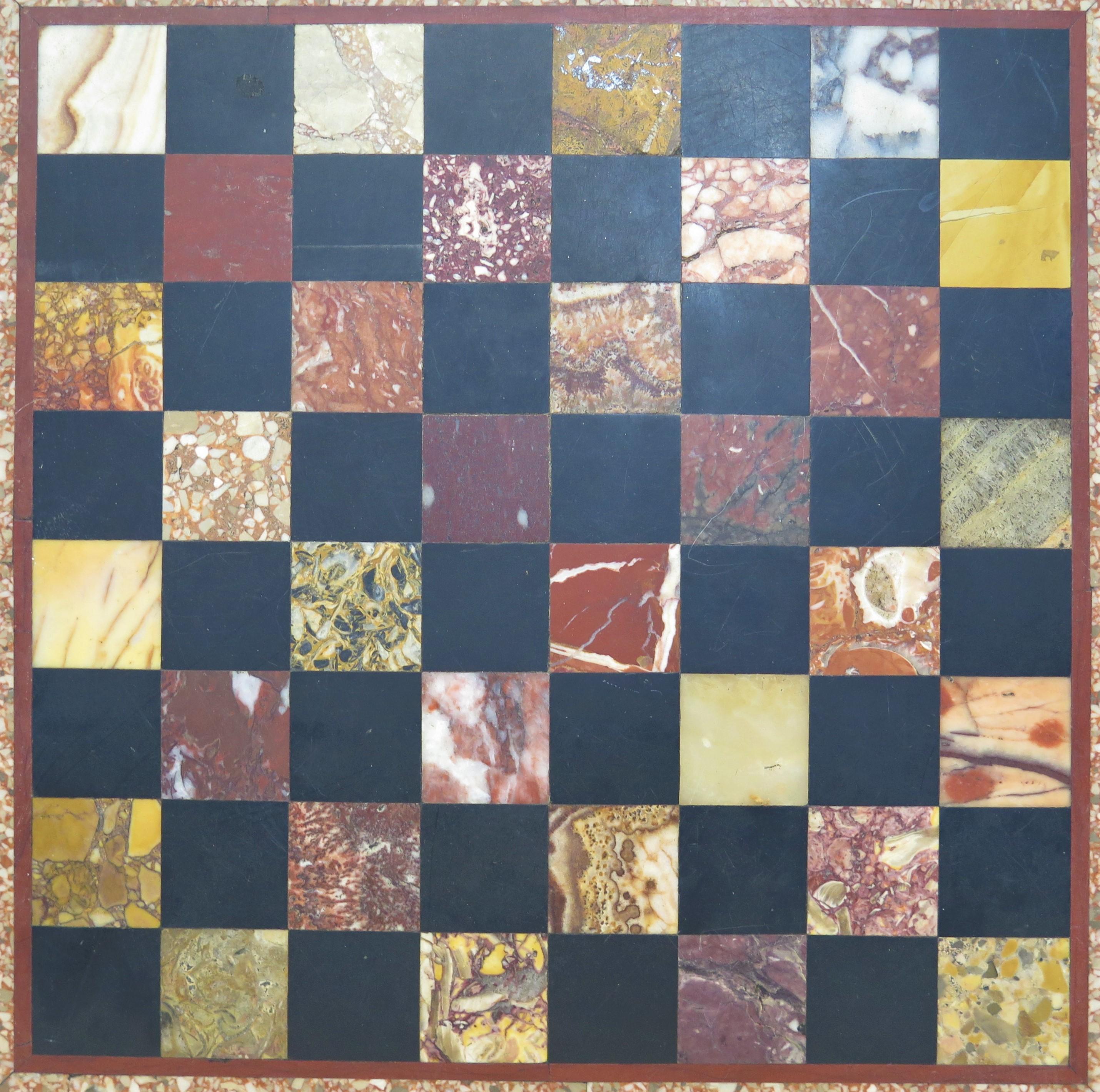 Regency Planche à échecs italienne Grand Tour en marbre spécimen en vente