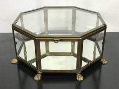 Italian Grand Tour Style Brass Octagonal Table Vitrine