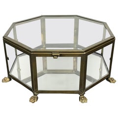 Italian Grand Tour Style Brass Octagonal Table Vitrine