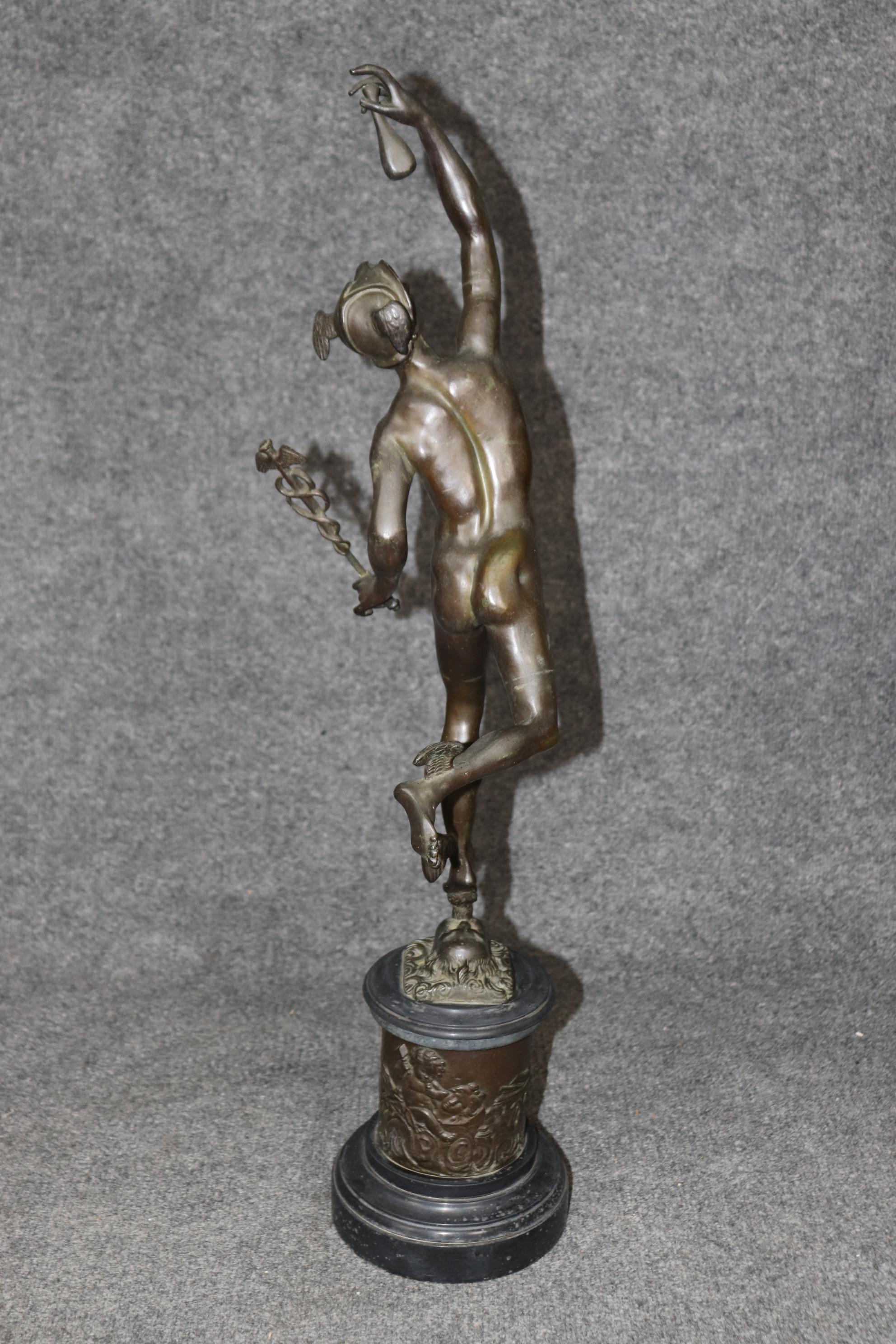 Cast Italian Grand Tour Style Bronze of Mercury After Deande Bologne