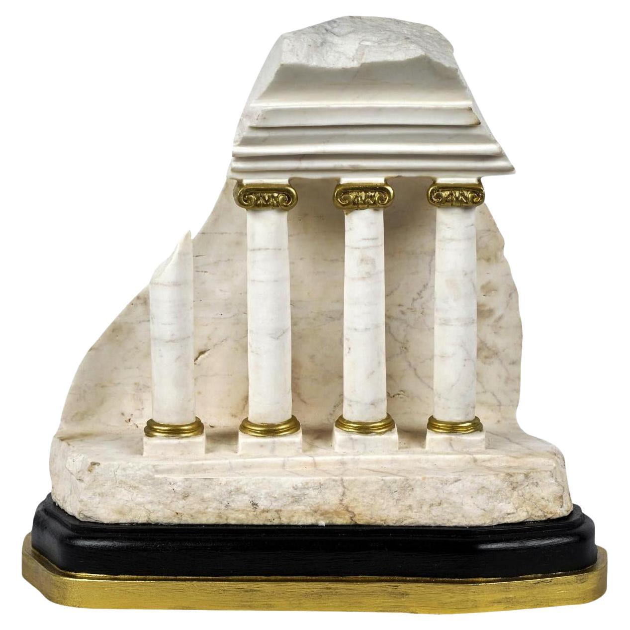 Italian Grand Tour Style Carved Marble Stone Ruins Sculpture, Early 20th Century For Sale