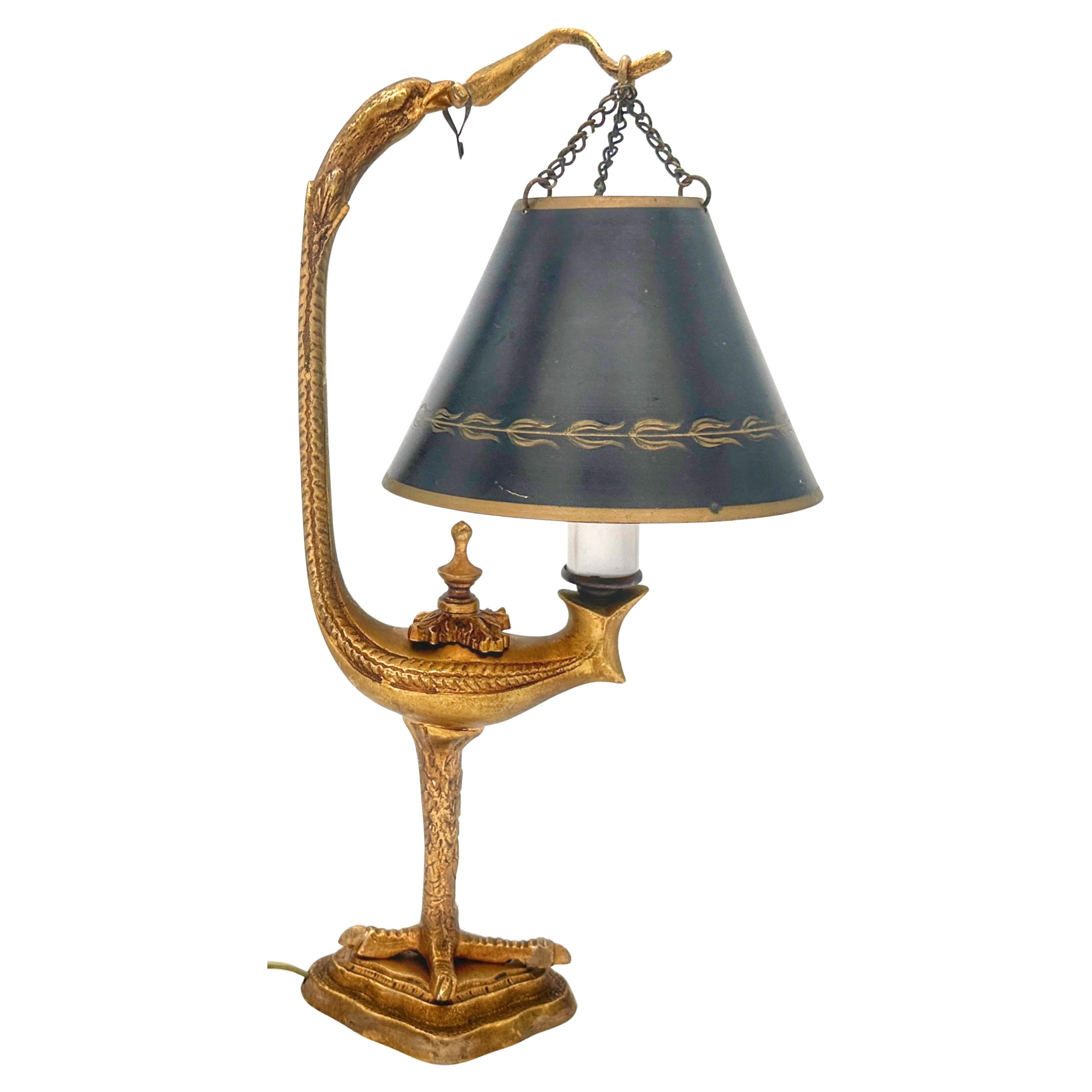 Italienische Lampe aus vergoldeter Bronze und Zinn im Grand-Tour-Stil nach der römischen Antike im Angebot