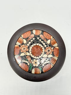 Humidificador o caja de tocador estilo Gran Tour Italiano, Pietra Dura y Cuero