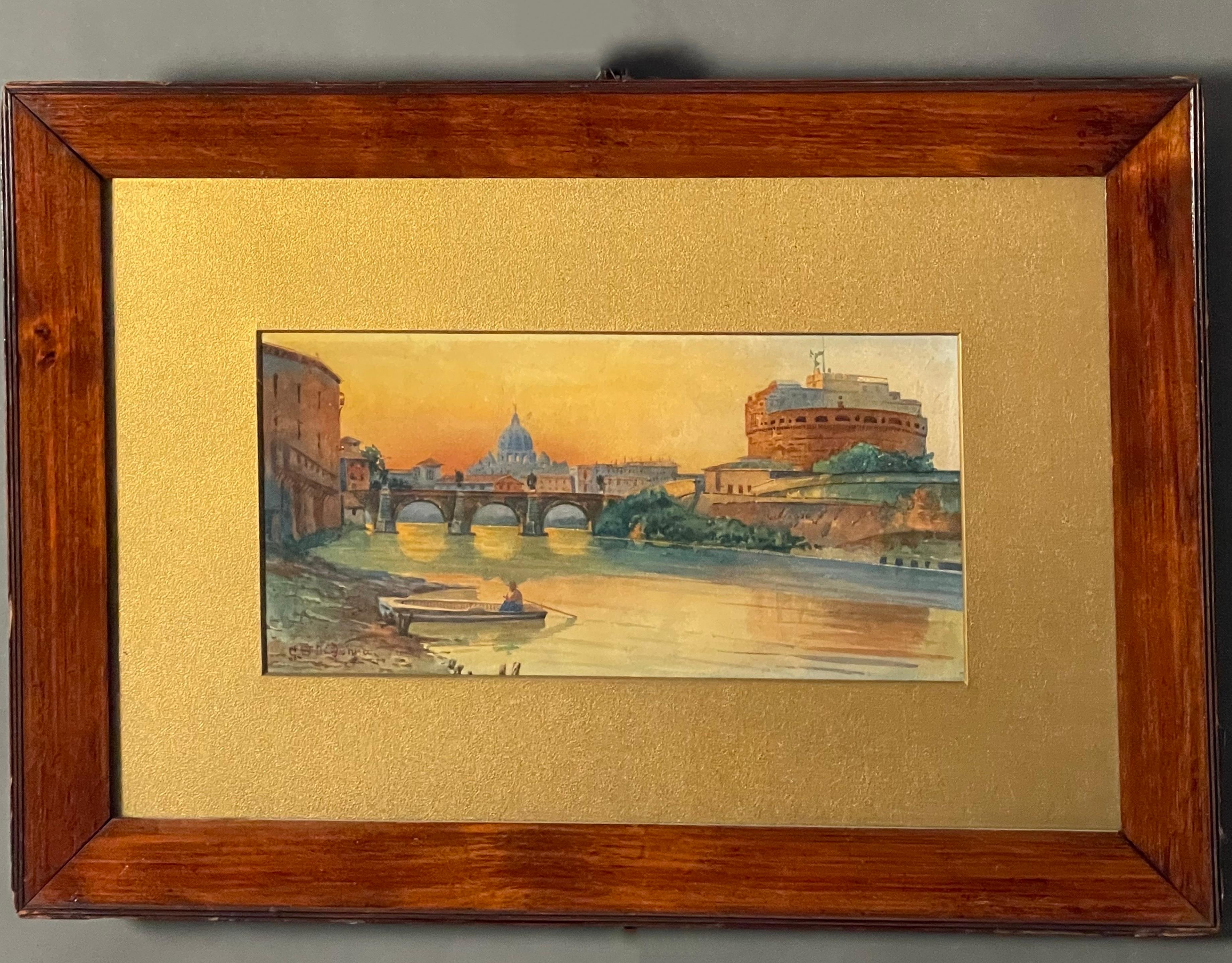Italian Grand Tour Style Signed Landscape For Sale 4